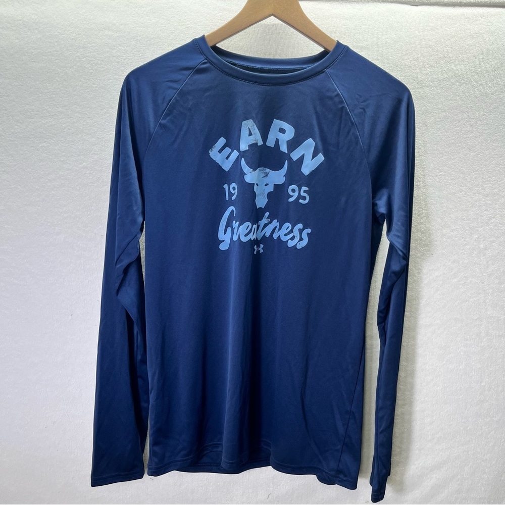 Under Armour Rock Project Performance Long Sleeve Tshirt‎ Boys YXL Blue 2693